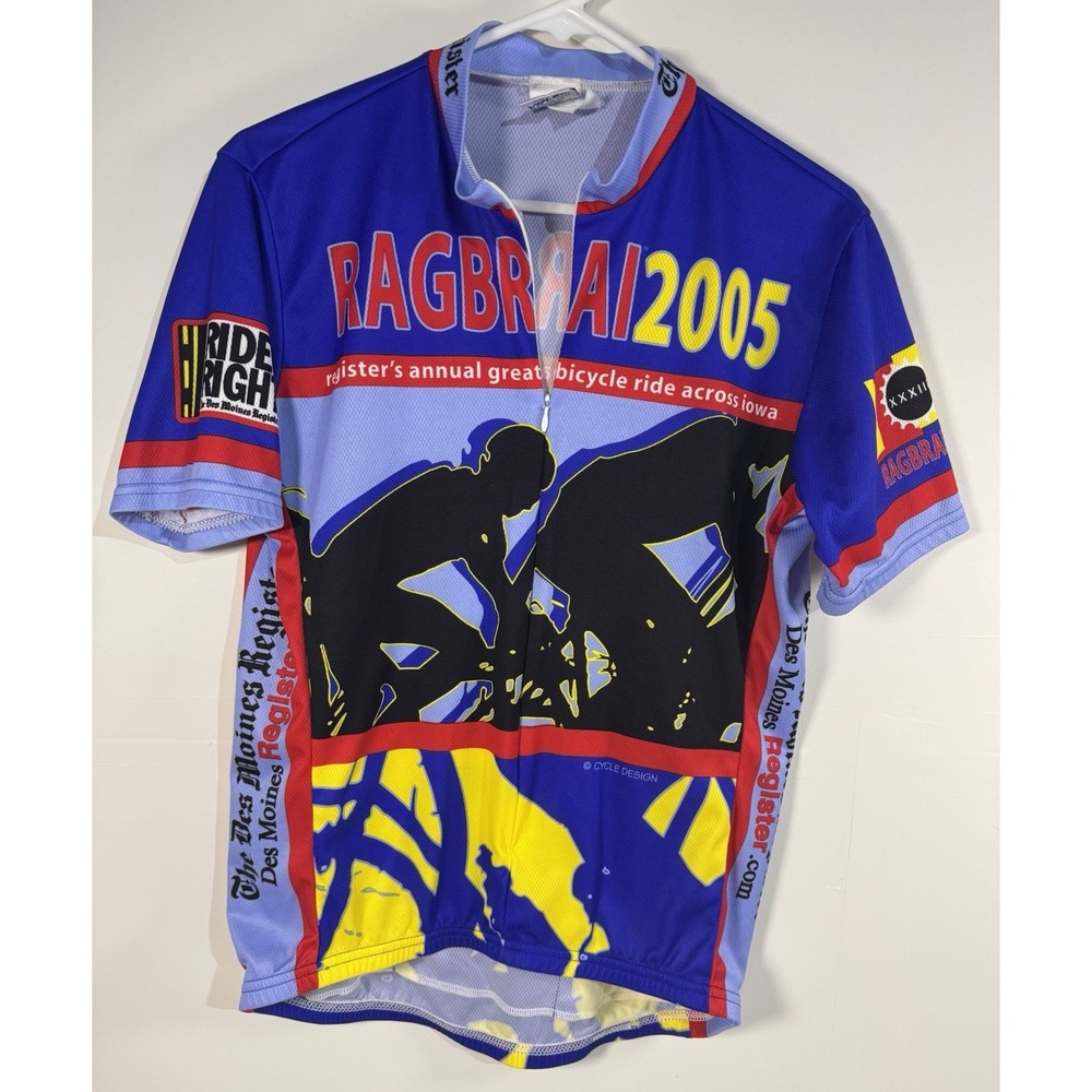 Vintage RAGBRAI XXXIII 2005 Cycling Jersey Shirt Mens Size Large? Iowa Bike Ride